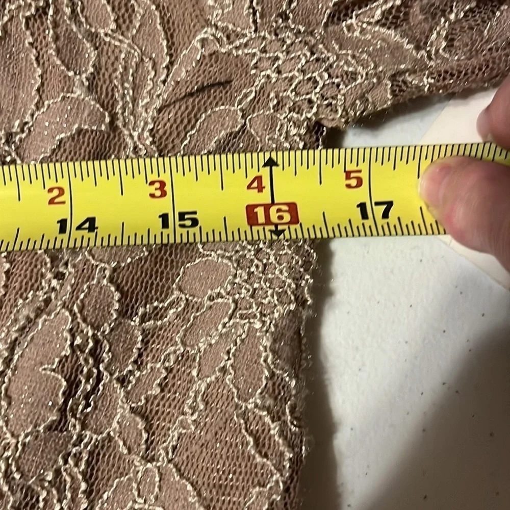 Jackie Jon beige lace cocktail dress . Sz 10